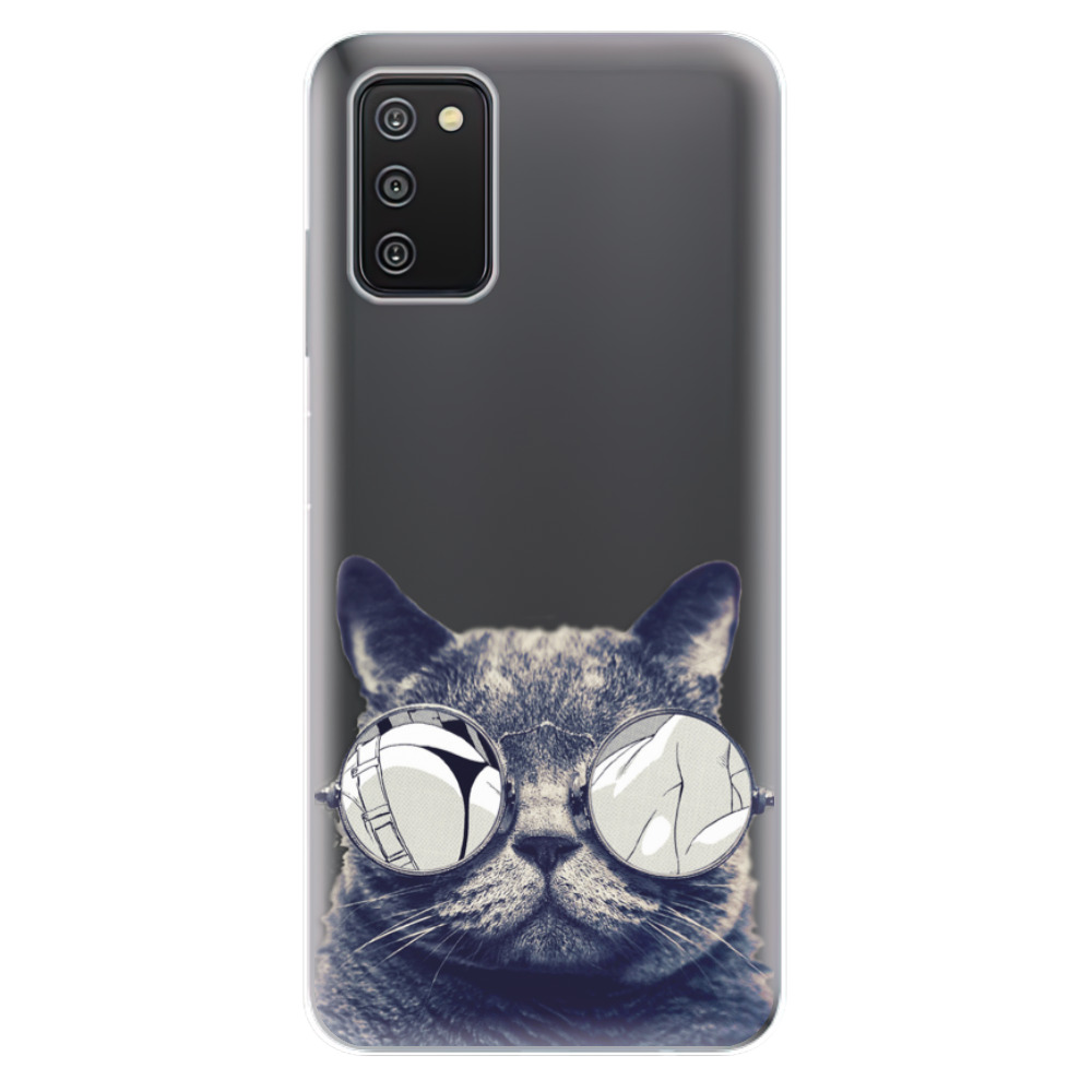 Odolné silikonové pouzdro iSaprio - Crazy Cat 01 - Samsung Galaxy A03s