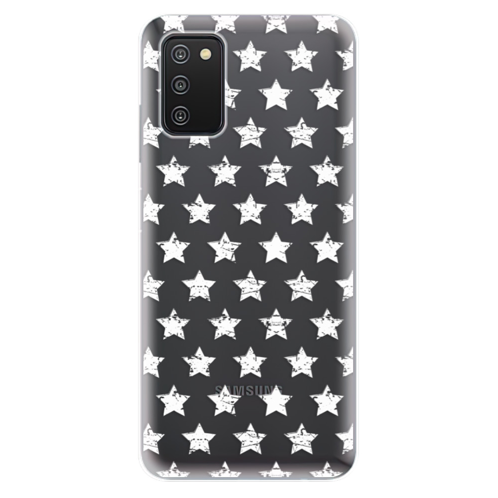 Odolné silikonové pouzdro iSaprio - Stars Pattern - white - Samsung Galaxy A03s