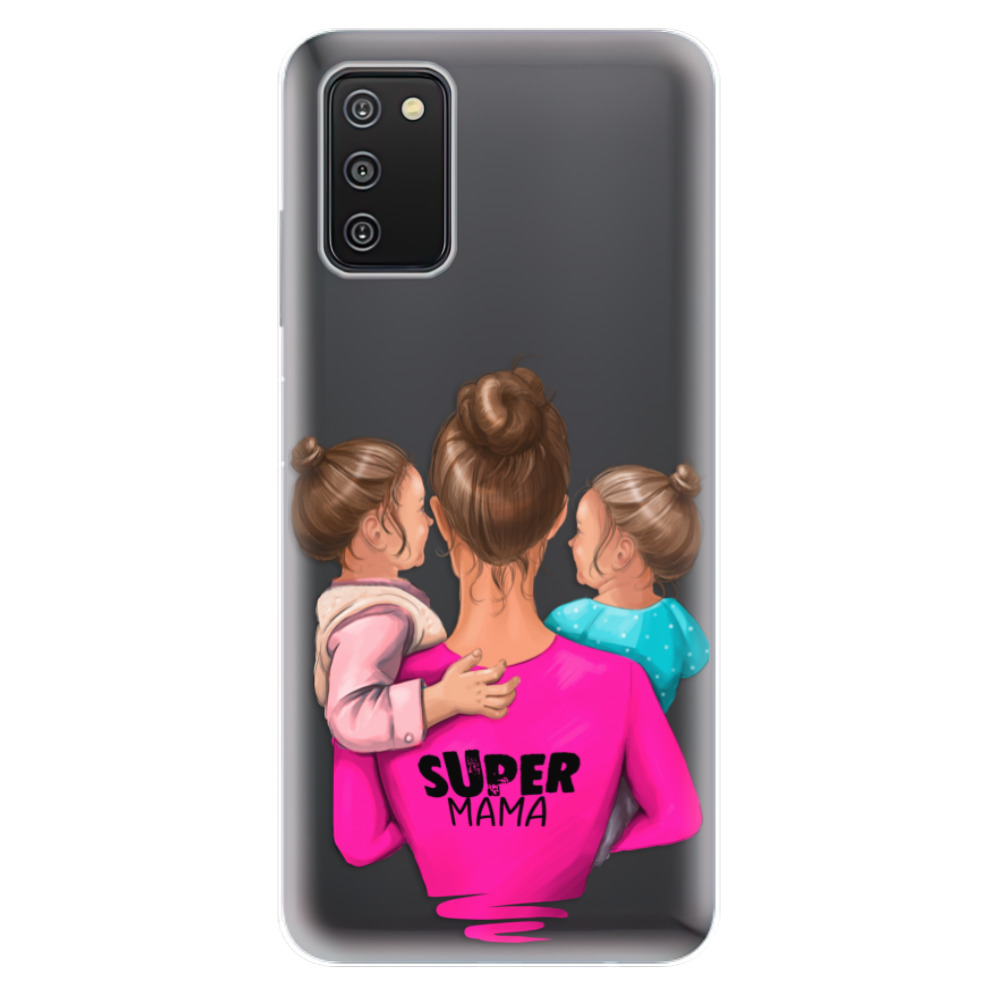 Odolné silikonové pouzdro iSaprio - Super Mama - Two Girls - Samsung Galaxy A03s