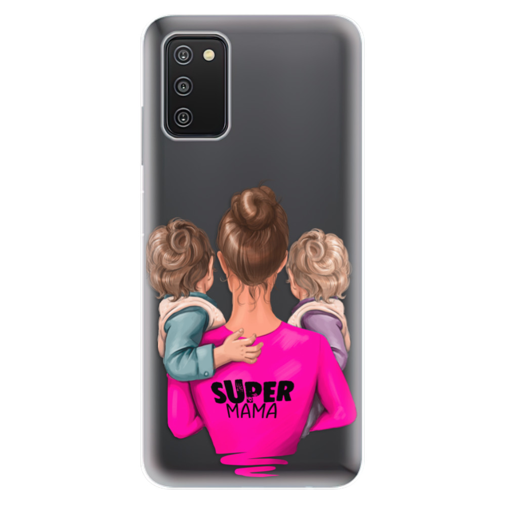 Odolné silikonové pouzdro iSaprio - Super Mama - Two Boys - Samsung Galaxy A03s