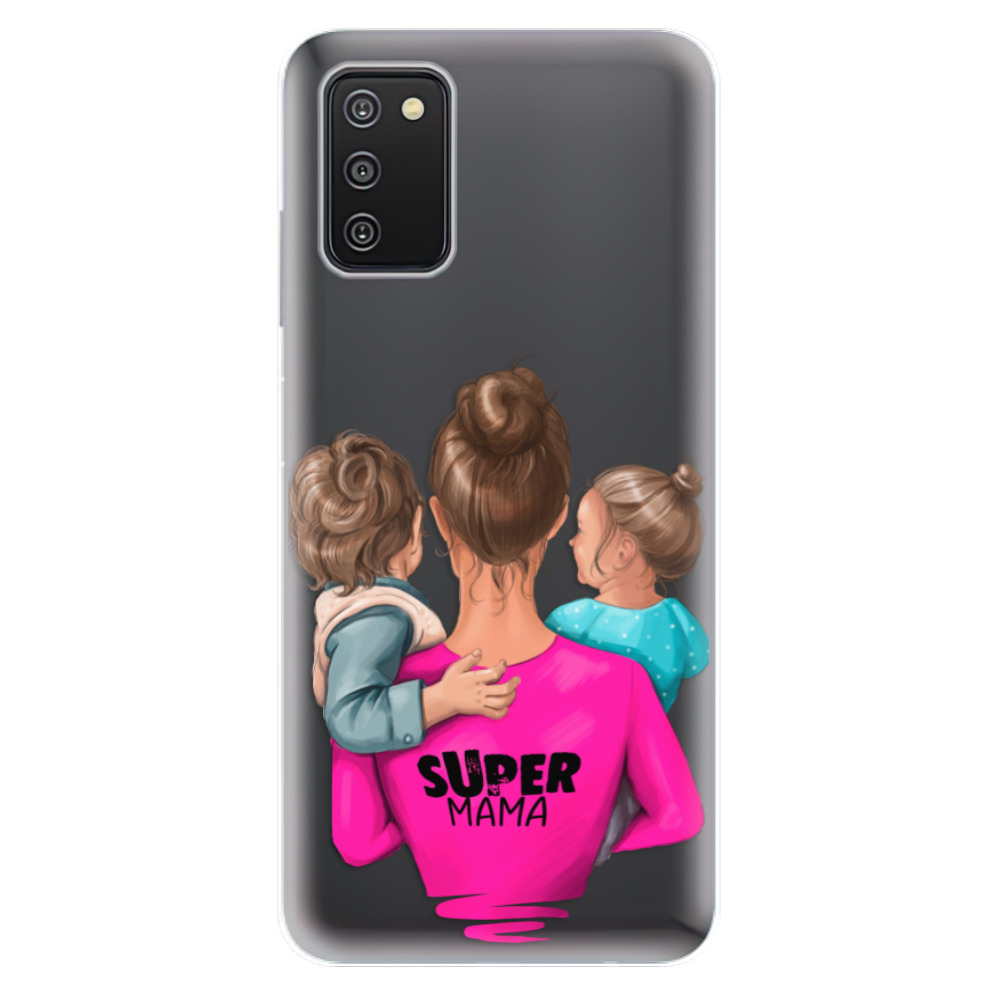 Odolné silikonové pouzdro iSaprio - Super Mama - Boy and Girl - Samsung Galaxy A03s