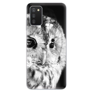 Silikonové odolné pouzdro iSaprio - BW Owl na mobil Samsung Galaxy A03s