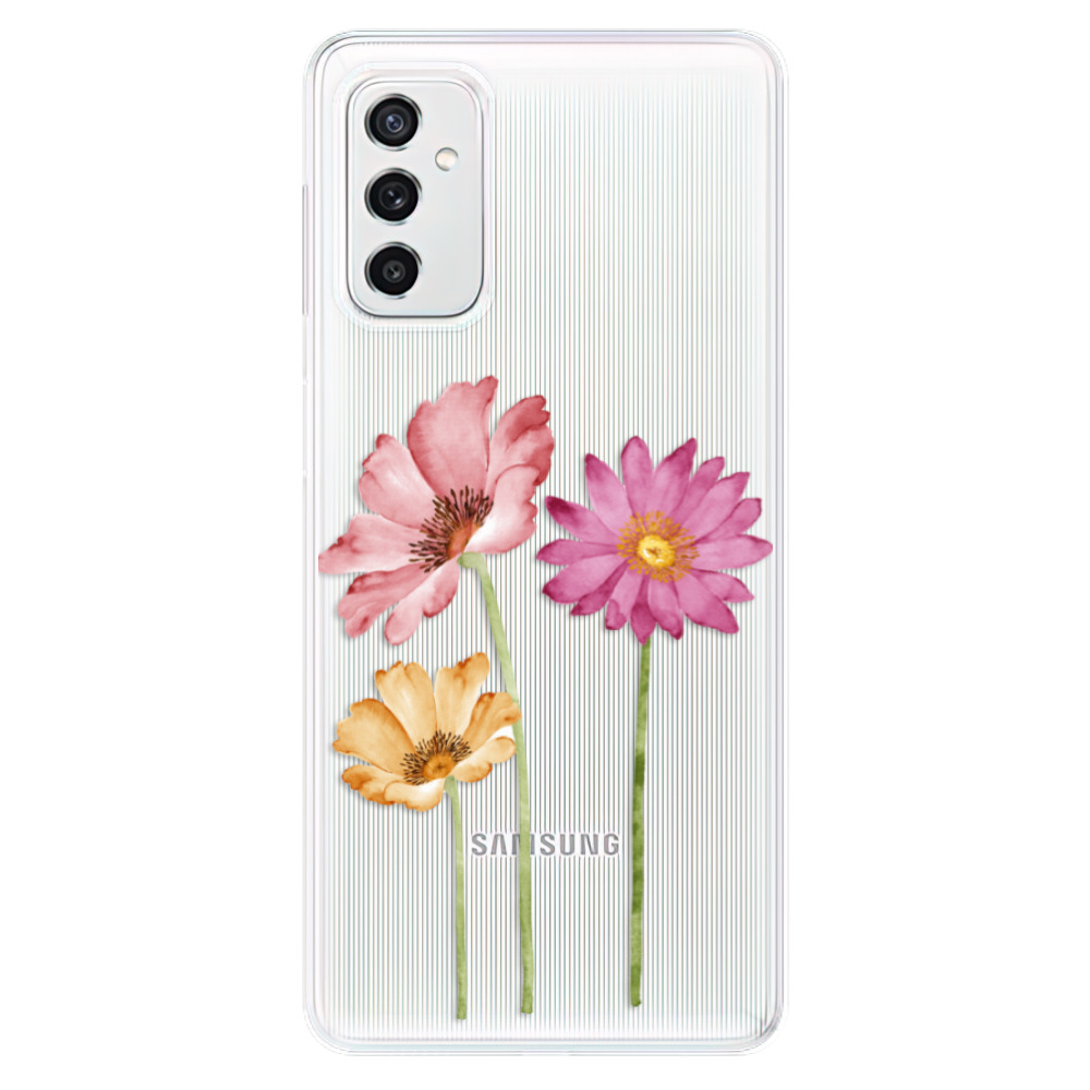 Silikonové odolné pouzdro iSaprio - Three Flowers na mobil Samsung Galaxy M52 5G (Silikonový odolný kryt, obal, pouzdro iSaprio - Three Flowers na mobilní telefon Samsung Galaxy M52 5G)