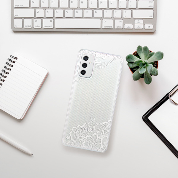 Silikonové pouzdro iSaprio - Samsung Galaxy M52 5G - White Lace 02
