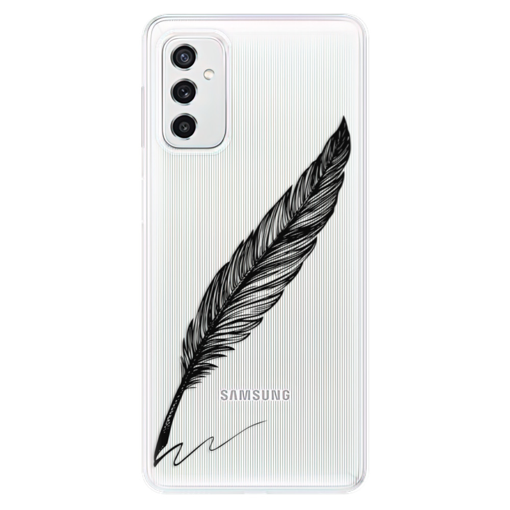 Odolné silikonové pouzdro iSaprio - Writing By Feather - black - Samsung Galaxy M52 5G