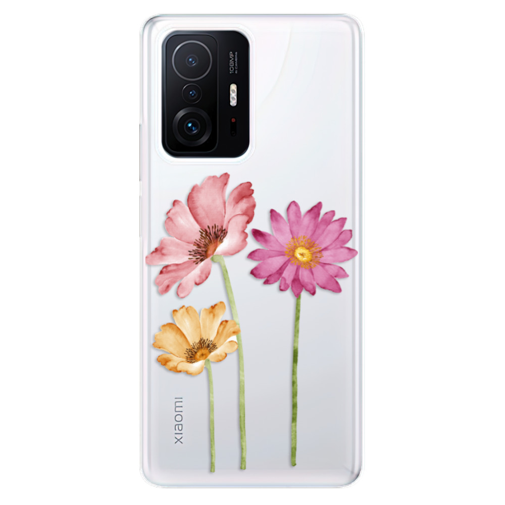 Odolné silikonové pouzdro iSaprio - Three Flowers - Xiaomi 11T / 11T Pro