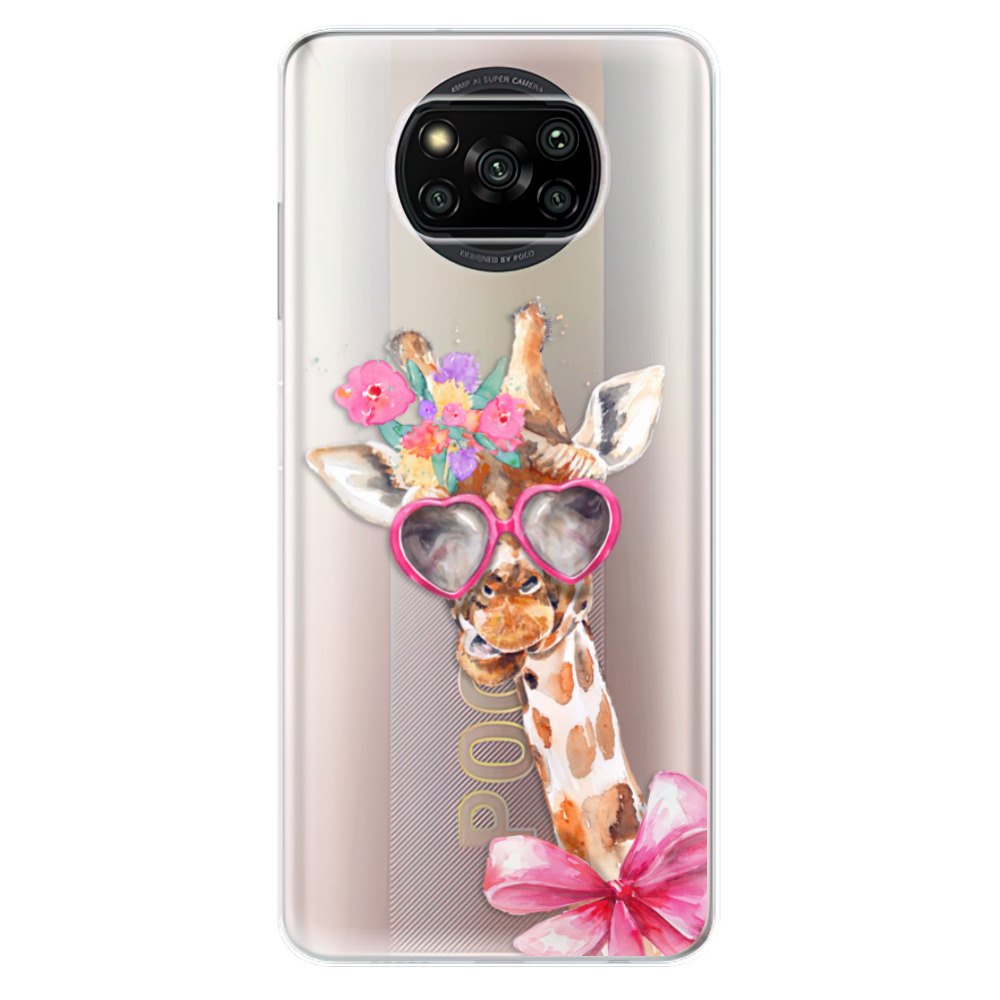 Odolné silikonové pouzdro iSaprio - Lady Giraffe - Xiaomi Poco X3 Pro / X3 NFC