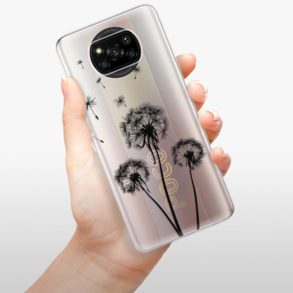 Silikonové pouzdro iSaprio - Xiaomi Poco X3 Pro / Xiaomi Poco X3 NFC - Three Dandelions black