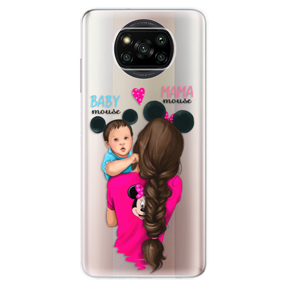 Odolné silikonové pouzdro iSaprio - Mama Mouse Brunette and Boy - Xiaomi Poco X3 Pro / X3 NFC