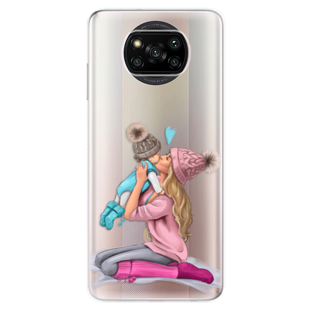 Odolné silikonové pouzdro iSaprio - Kissing Mom - Blond and Boy - Xiaomi Poco X3 Pro / X3 NFC