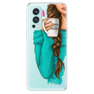 Silikonové odolné pouzdro iSaprio - My Coffe and Brunette Girl na mobil OnePlus Nord 2 5G