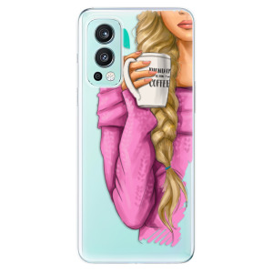 Silikonové odolné pouzdro iSaprio - My Coffe and Blond Girl na mobil OnePlus Nord 2 5G
