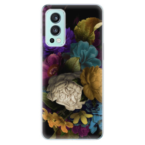 Silikonové odolné pouzdro iSaprio - Dark Flowers na mobil OnePlus Nord 2 5G