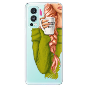Silikonové odolné pouzdro iSaprio - My Coffe and Redhead Girl na mobil OnePlus Nord 2 5G