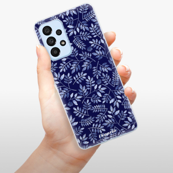Silikonové pouzdro iSaprio - Samsung Galaxy A33 5G - Blue Leaves 05