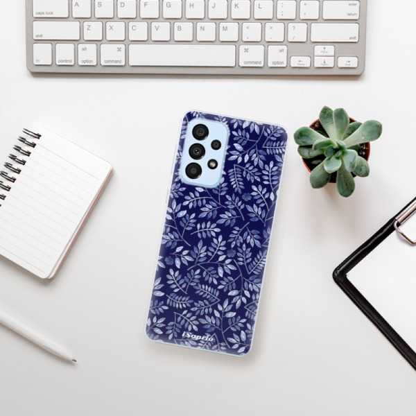 Silikonové pouzdro iSaprio - Samsung Galaxy A33 5G - Blue Leaves 05