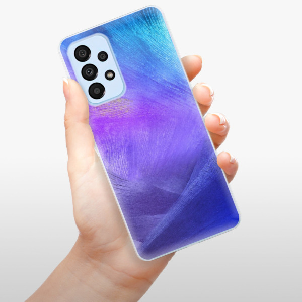 Silikonové pouzdro iSaprio - Samsung Galaxy A33 5G - Purple Feathers