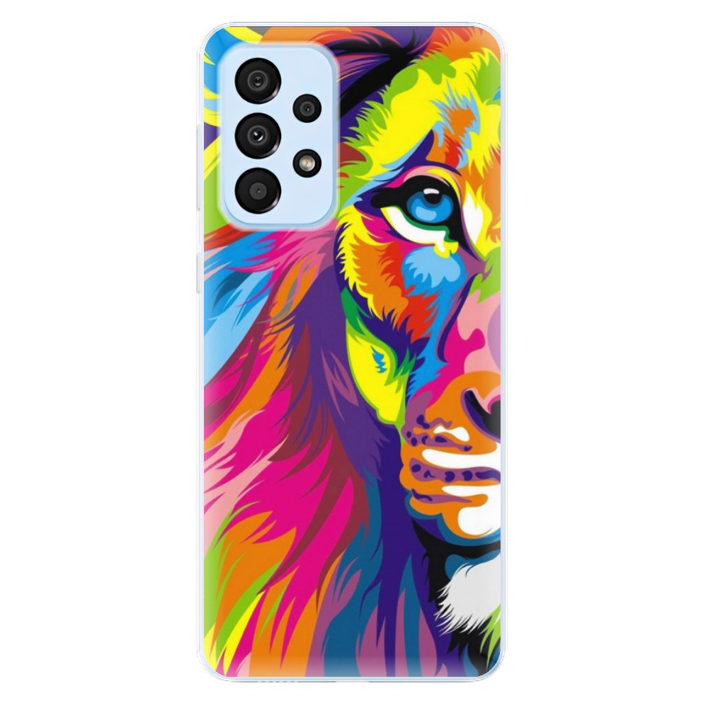 Silikonové odolné pouzdro iSaprio - Rainbow Lion na mobil Samsung Galaxy A33 5G (Odolný silikonový kryt, obal, pouzdro iSaprio - Rainbow Lion na mobilní telefon Samsung Galaxy A33 5G)