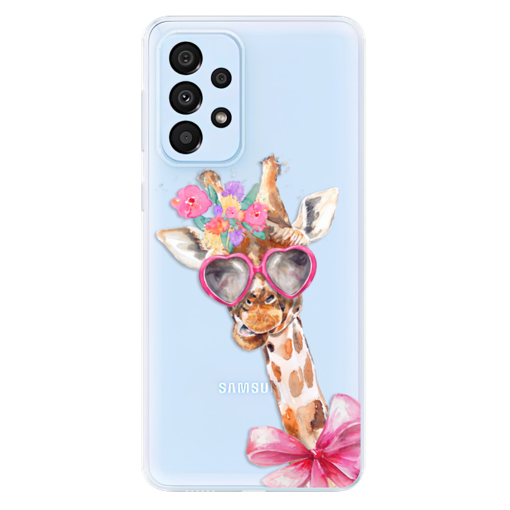 Silikonové odolné pouzdro iSaprio - Lady Giraffe na mobil Samsung Galaxy A33 5G (Odolný silikonový kryt, obal, pouzdro iSaprio - Lady Giraffe na mobilní telefon Samsung Galaxy A33 5G)