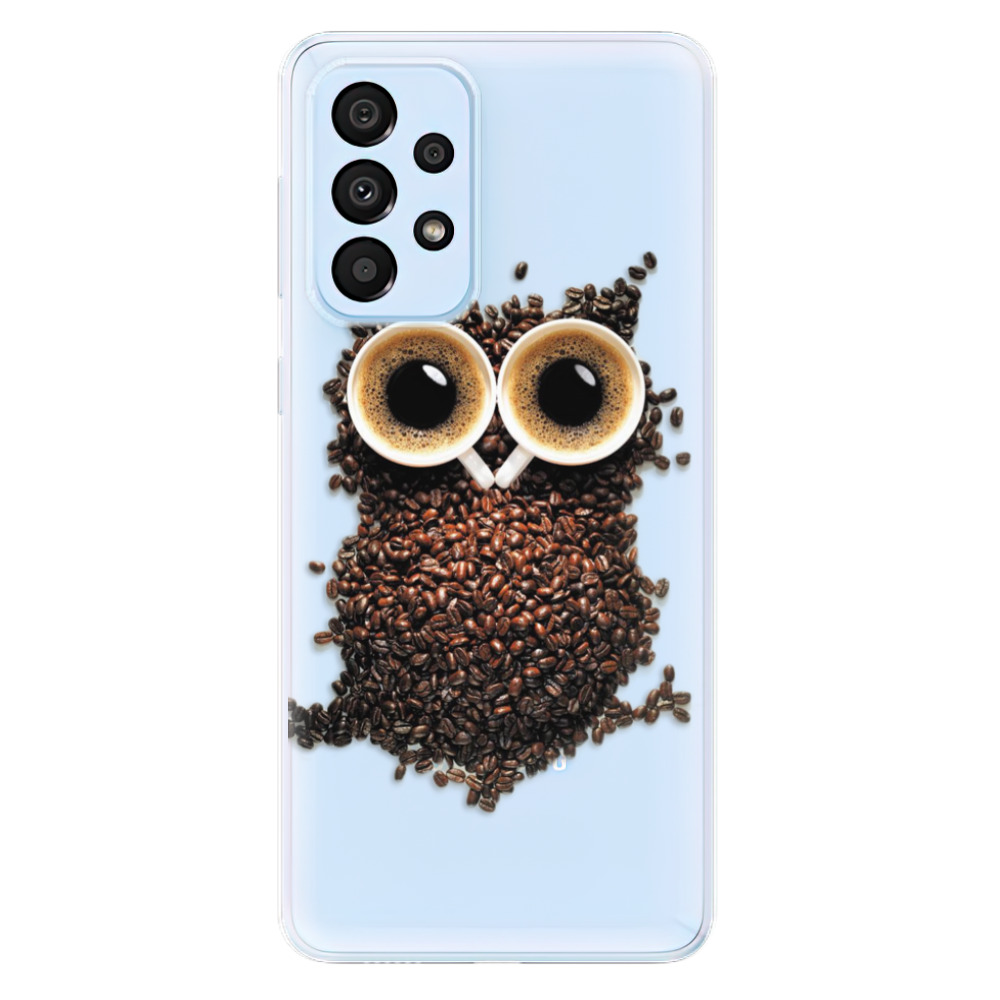 Silikonové odolné pouzdro iSaprio - Owl And Coffee na mobil Samsung Galaxy A33 5G (Odolný silikonový kryt, obal, pouzdro iSaprio - Owl And Coffee na mobilní telefon Samsung Galaxy A33 5G)