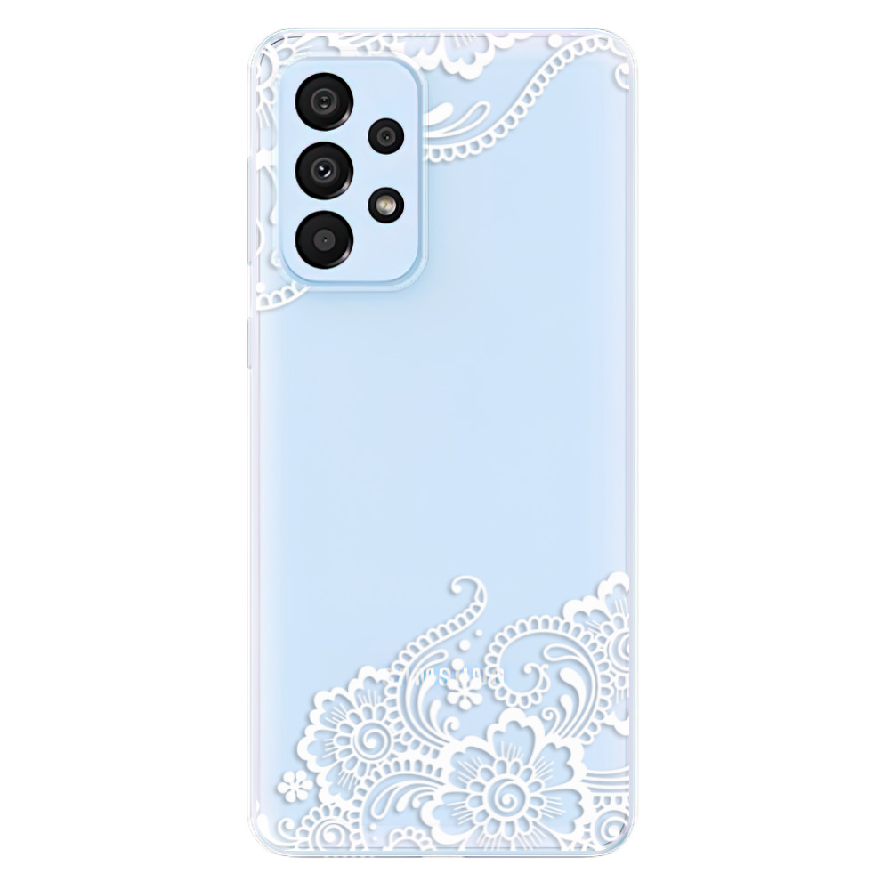 Silikonové odolné pouzdro iSaprio - White Lace 02 na mobil Samsung Galaxy A33 5G (Odolný silikonový kryt, obal, pouzdro iSaprio - White Lace 02 na mobilní telefon Samsung Galaxy A33 5G)