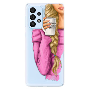 Silikonové odolné pouzdro iSaprio - My Coffe and Blond Girl na mobil Samsung Galaxy A33 5G