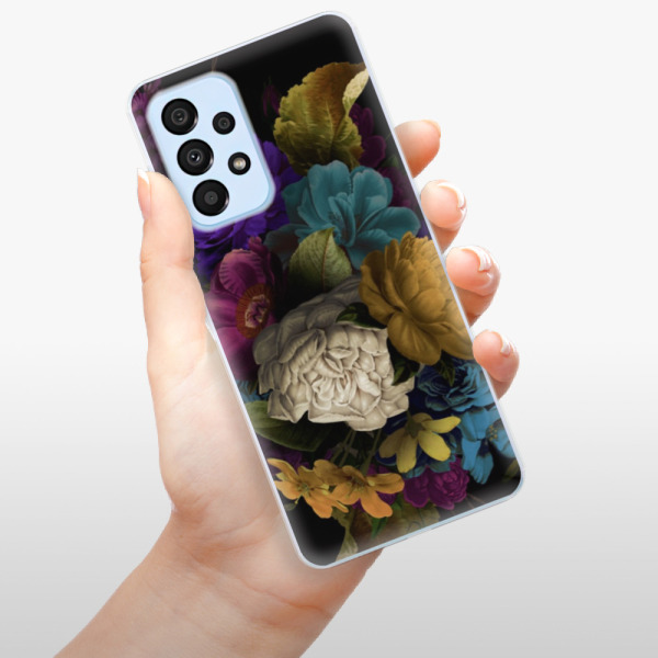 Silikonové pouzdro iSaprio - Samsung Galaxy A33 5G - Dark Flowers