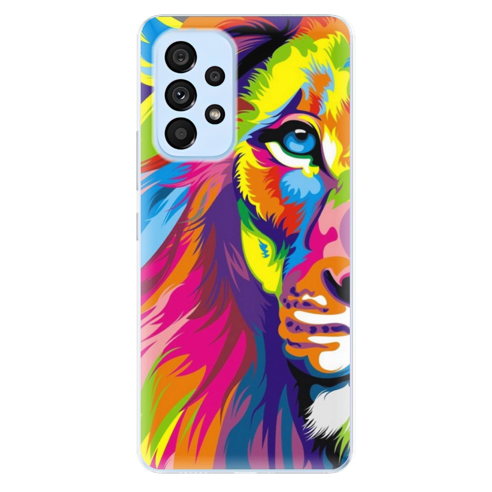 Silikonové odolné pouzdro iSaprio - Rainbow Lion na mobil Samsung Galaxy A53 5G (Odolný silikonový kryt, obal, pouzdro iSaprio - Rainbow Lion na mobilní telefon Samsung Galaxy A53 5G)