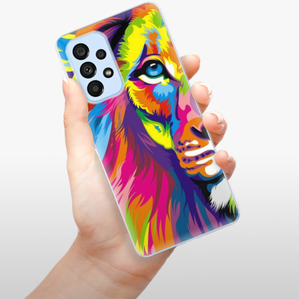 Silikonové pouzdro iSaprio - Samsung Galaxy A53 5G - Rainbow Lion