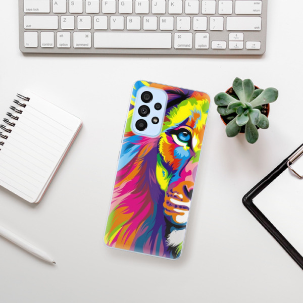 Silikonové pouzdro iSaprio - Samsung Galaxy A53 5G - Rainbow Lion