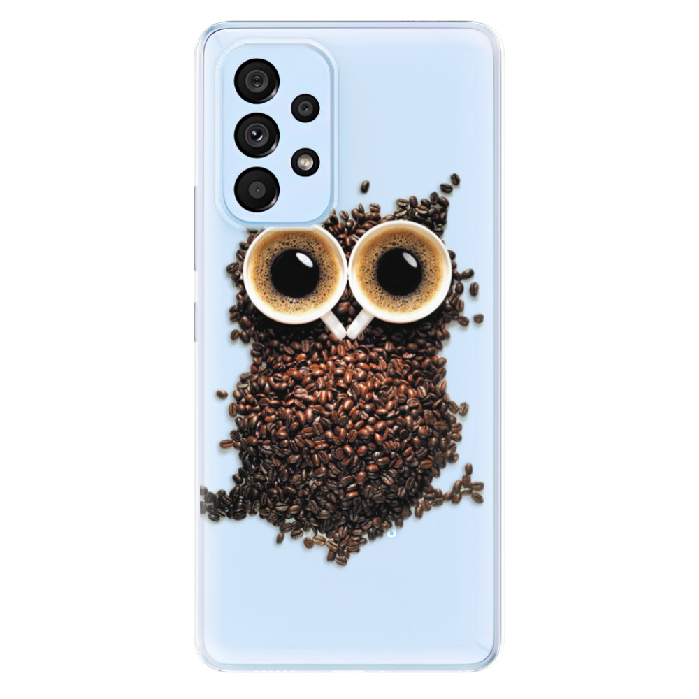 Silikonové odolné pouzdro iSaprio - Owl And Coffee na mobil Samsung Galaxy A53 5G (Odolný silikonový kryt, obal, pouzdro iSaprio - Owl And Coffee na mobilní telefon Samsung Galaxy A53 5G)