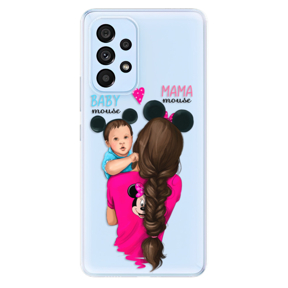Odolné silikonové pouzdro iSaprio - Mama Mouse Brunette and Boy - Samsung Galaxy A53 5G