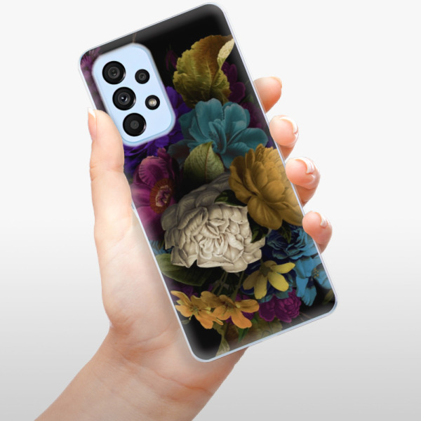 Silikonové pouzdro iSaprio - Samsung Galaxy A53 5G - Dark Flowers