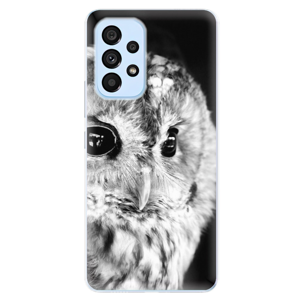 Odolné silikonové pouzdro iSaprio - BW Owl - Samsung Galaxy A53 5G