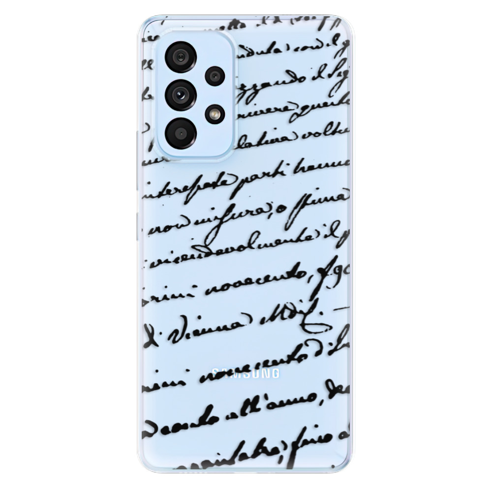 Odolné silikonové pouzdro iSaprio - Handwriting 01 - black - Samsung Galaxy A73 5G