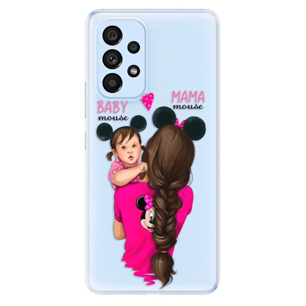 Odolné silikonové pouzdro iSaprio - Mama Mouse Brunette and Girl - Samsung Galaxy A73 5G