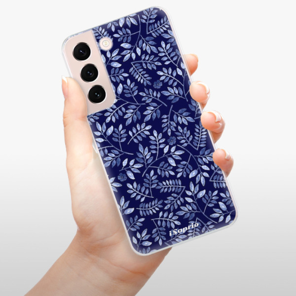 Silikonové pouzdro iSaprio - Samsung Galaxy S22 5G - Blue Leaves 05