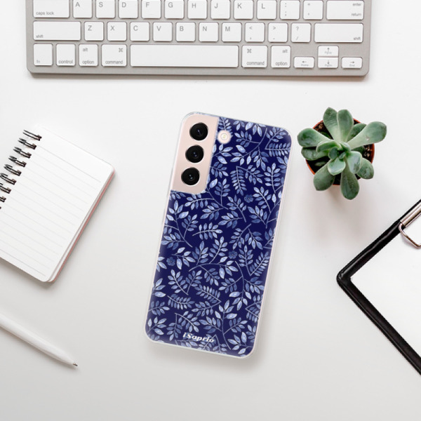 Silikonové pouzdro iSaprio - Samsung Galaxy S22 5G - Blue Leaves 05