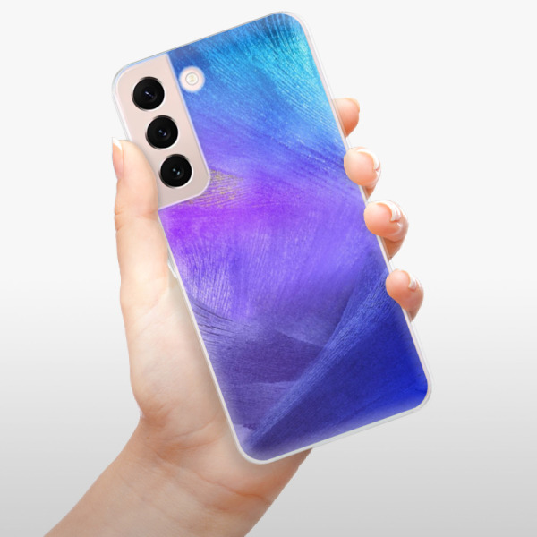 Silikonové pouzdro iSaprio - Samsung Galaxy S22 5G - Purple Feathers