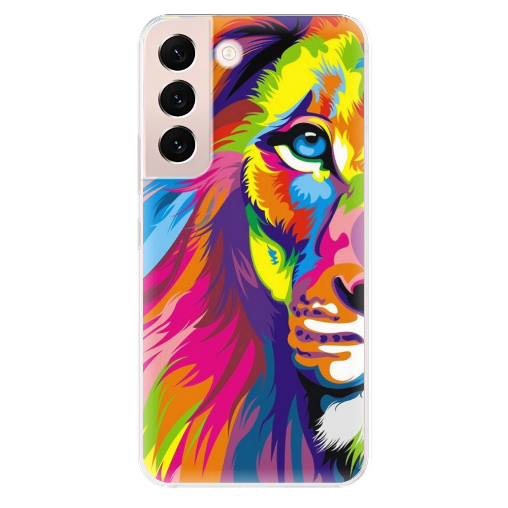 Silikonové odolné pouzdro iSaprio - Rainbow Lion na mobil Samsung Galaxy S22 5G (Odolný silikonový kryt, obal, pouzdro iSaprio - Rainbow Lion na mobilní telefon Samsung Galaxy S22 5G)