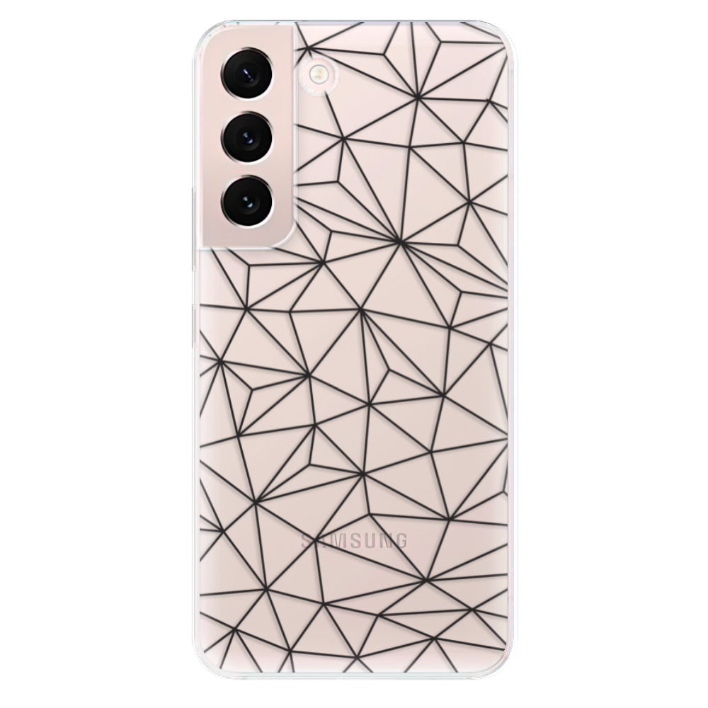 Silikonové odolné pouzdro iSaprio - Abstract Triangles 03 - black na mobil Samsung Galaxy S22 5G (Odolný silikonový kryt, obal, pouzdro iSaprio - Abstract Triangles 03 - black na mobilní telefon Samsung Galaxy S22 5G)