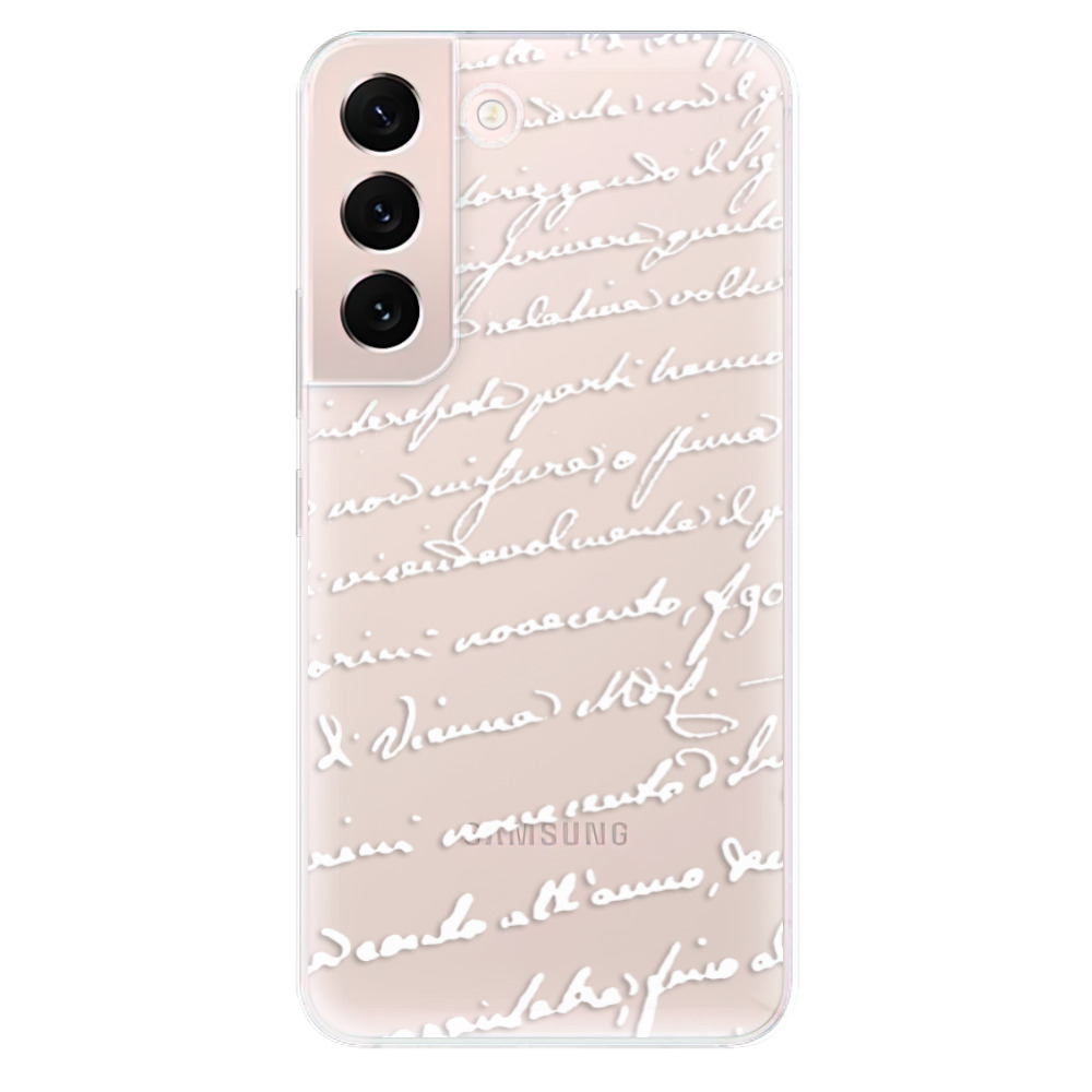 Odolné silikonové pouzdro iSaprio - Handwriting 01 - white - Samsung Galaxy S22 5G