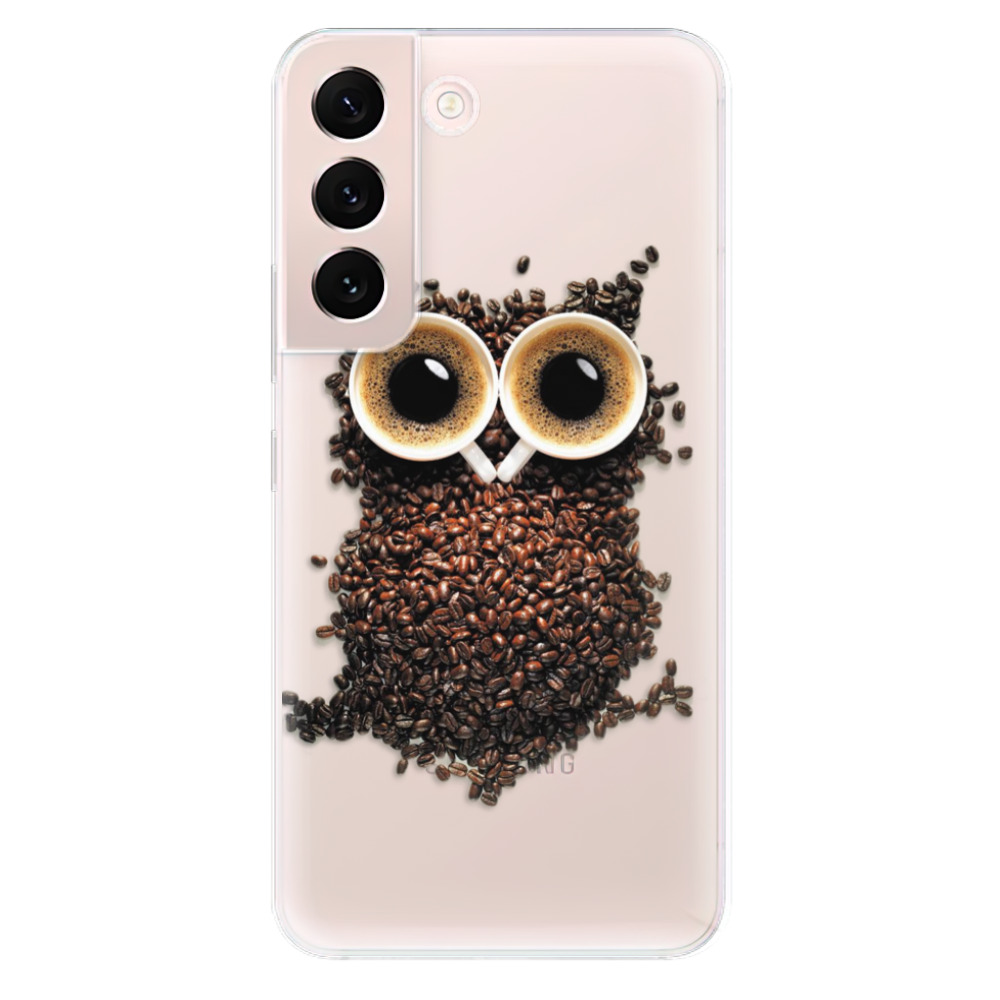 Silikonové odolné pouzdro iSaprio - Owl And Coffee na mobil Samsung Galaxy S22 5G (Odolný silikonový kryt, obal, pouzdro iSaprio - Owl And Coffee na mobilní telefon Samsung Galaxy S22 5G)