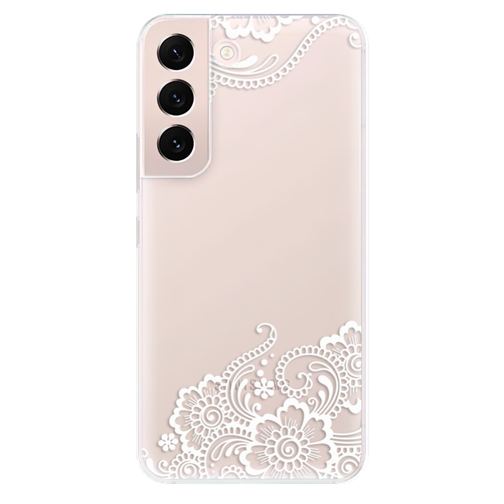 Silikonové odolné pouzdro iSaprio - White Lace 02 na mobil Samsung Galaxy S22 5G (Odolný silikonový kryt, obal, pouzdro iSaprio - White Lace 02 na mobilní telefon Samsung Galaxy S22 5G)