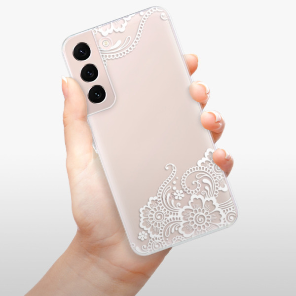 Silikonové pouzdro iSaprio - Samsung Galaxy S22 5G - White Lace 02