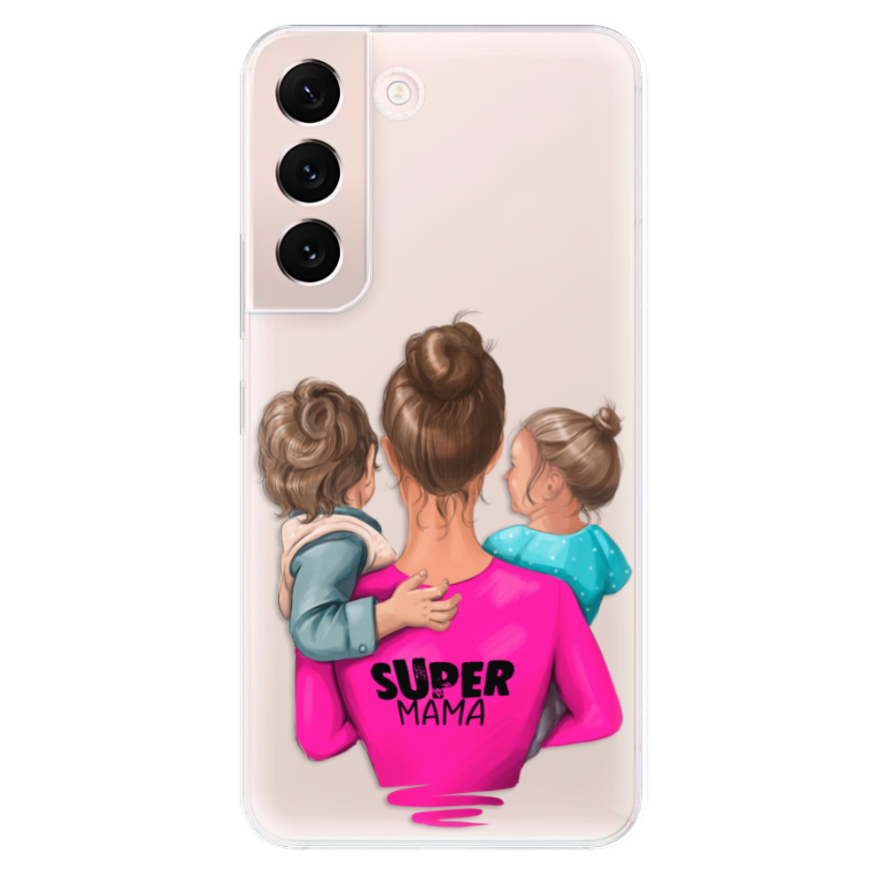 Odolné silikonové pouzdro iSaprio - Super Mama - Boy and Girl - Samsung Galaxy S22 5G