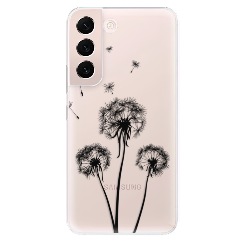 Odolné silikonové pouzdro iSaprio - Three Dandelions - black - Samsung Galaxy S22+ 5G