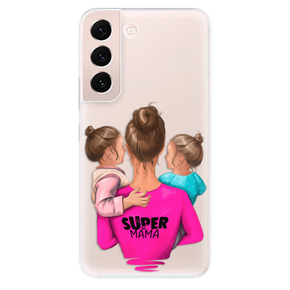 Odolné silikonové pouzdro iSaprio - Super Mama - Two Girls - Samsung Galaxy S22+ 5G
