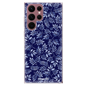 Silikonové odolné pouzdro iSaprio - Blue Leaves 05 na mobil Samsung Galaxy S22 Ultra 5G