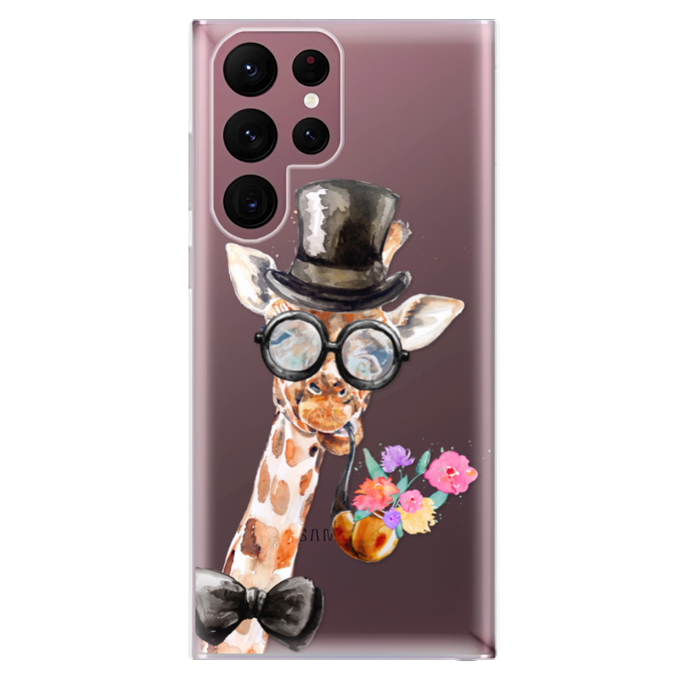 Odolné silikonové pouzdro iSaprio - Sir Giraffe - Samsung Galaxy S22 Ultra 5G